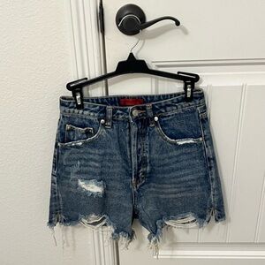 Signature High Waisted Denim Shorts, size small